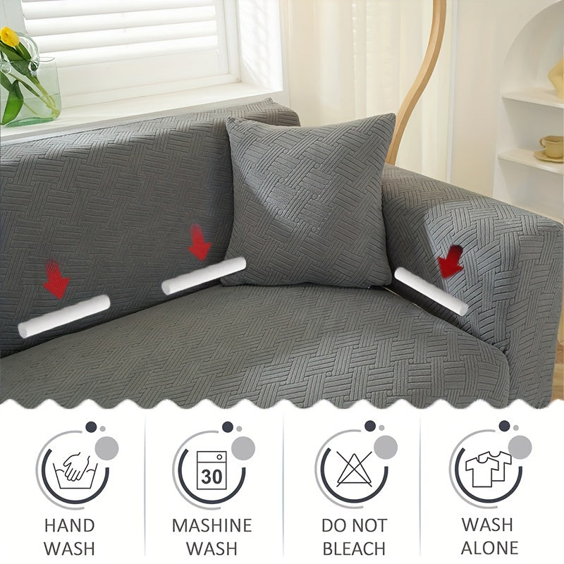 Thickened Jacquard Sofa Cover All-Elastic Bottom for 1-4 Seater Pet-Friendly