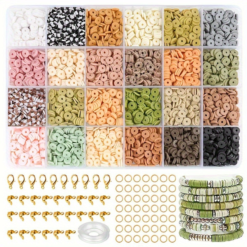 Multicolor Pottery Clay Beads for Jewelry Making 2400 Pieces Loose Beads