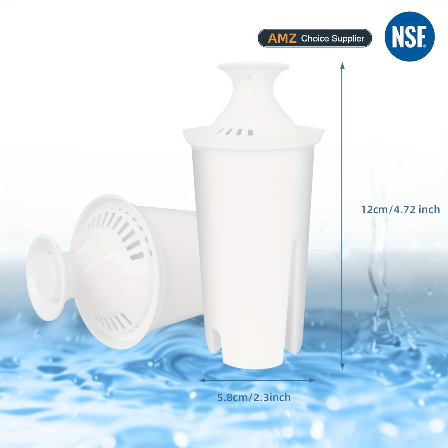Water Filter Pitcher Replacement 6 Pack NSF Certified for Water Dispensers