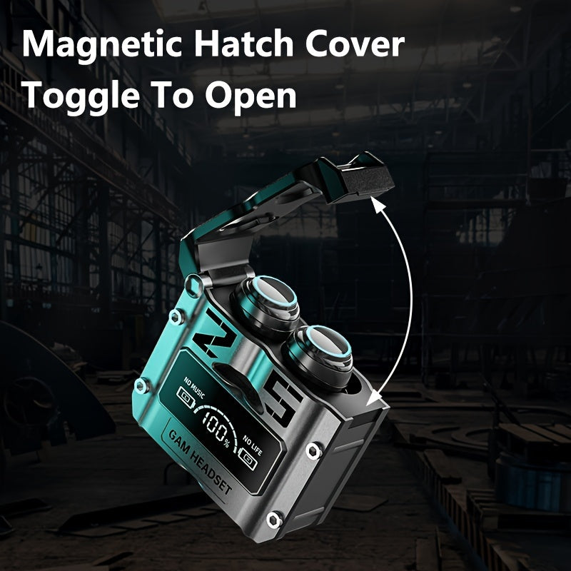 Wireless Open-Back In-Ear Headphones with Digital Display Touch Control Long Battery Life