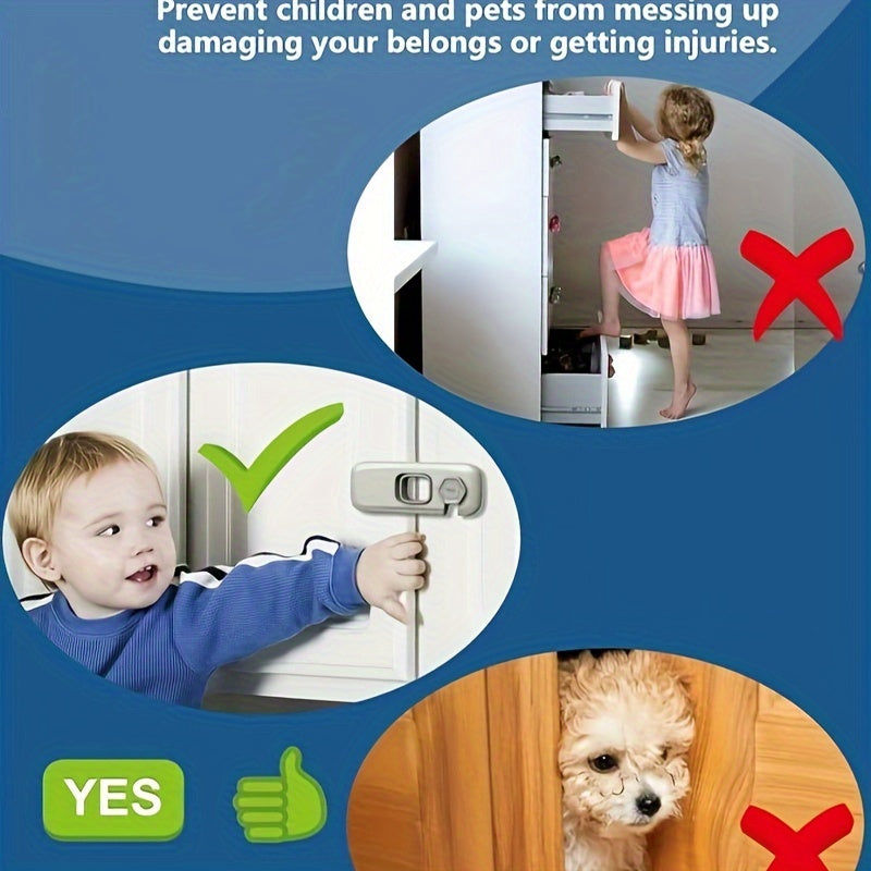 Child Safety Locks Set of 4 for Fridge Oven and Cabinets Durable ABS Lead-Free Easy Install