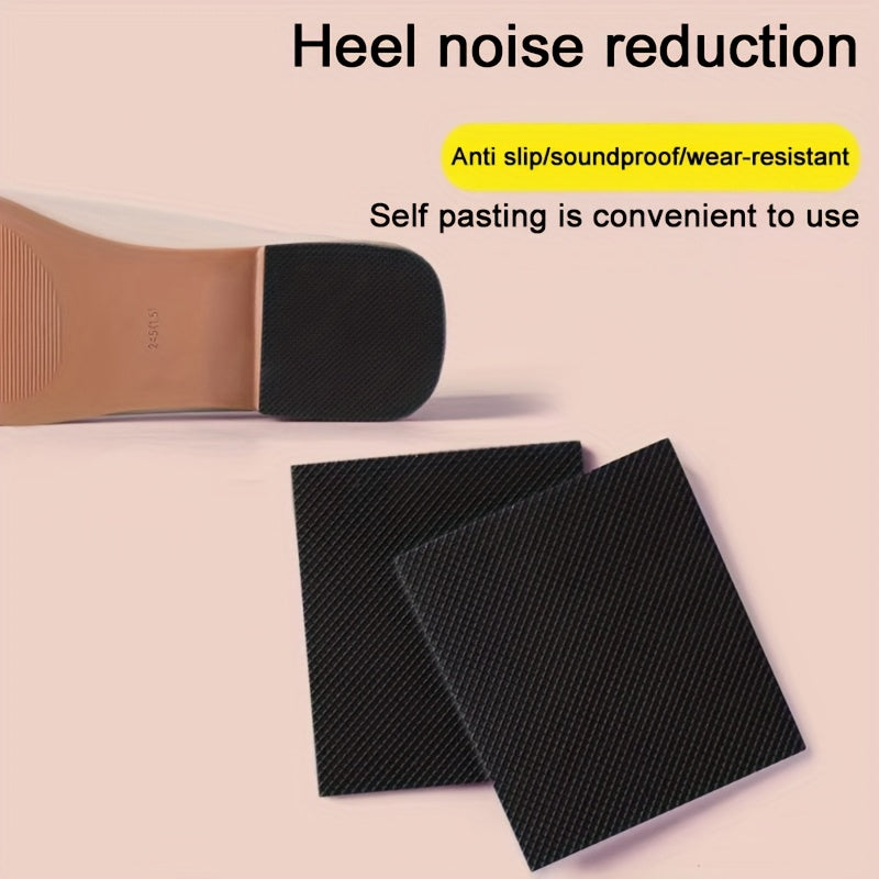 Unisex Black Rubber Heel Anti-Slip Repair Stickers Soft Pads