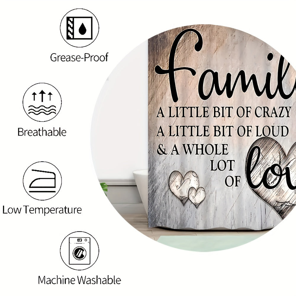 Bathroom Decor Set Includes 4 Pieces Water-Resistant Polyester Non-Slip Mat Rug Toilet Lid Cover and Hooks