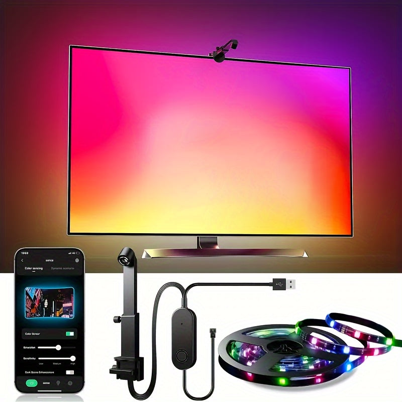 LED Backlight Strip for TVs 55-75 Inches RGBIC Wireless App Control Music Sync