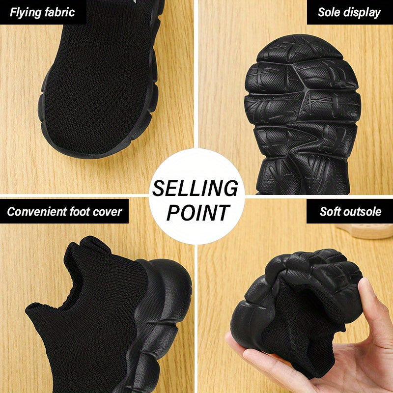 Toddler Boys Girls Spring Casual Slip-On Shoes Fabric Upper EVA Sole Low Top Solid Color