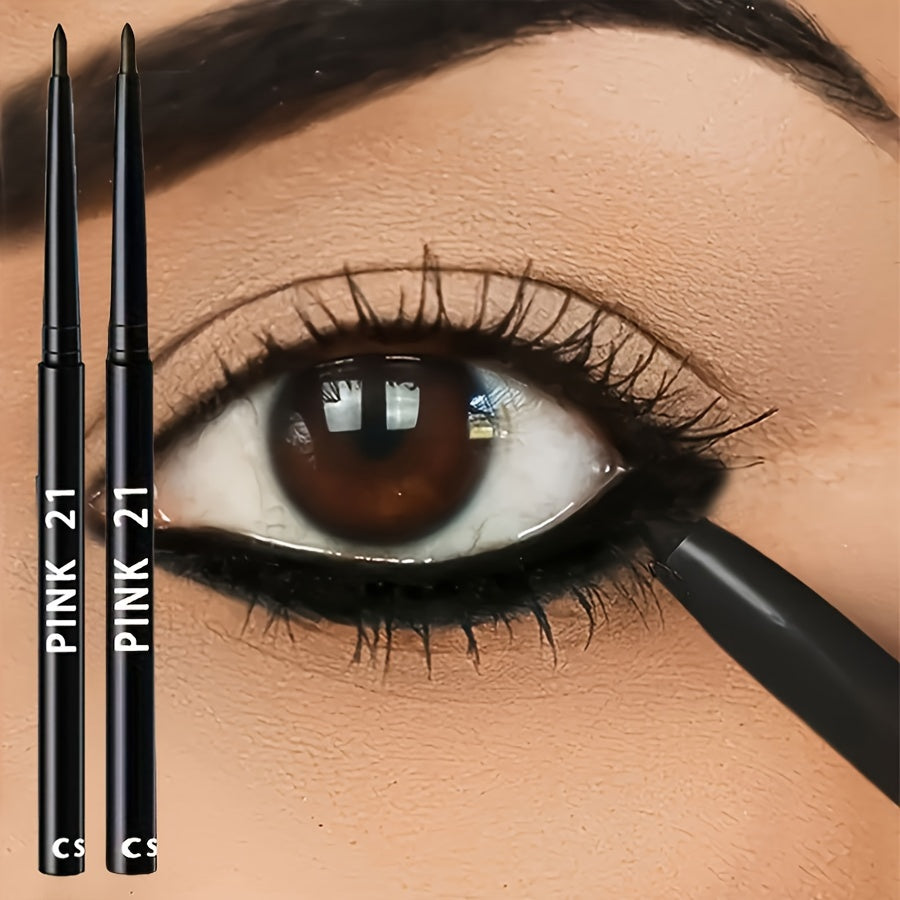 Women Black Waterproof Eyeliner Pencils 2 Pack Long-Lasting Smudge-Proof