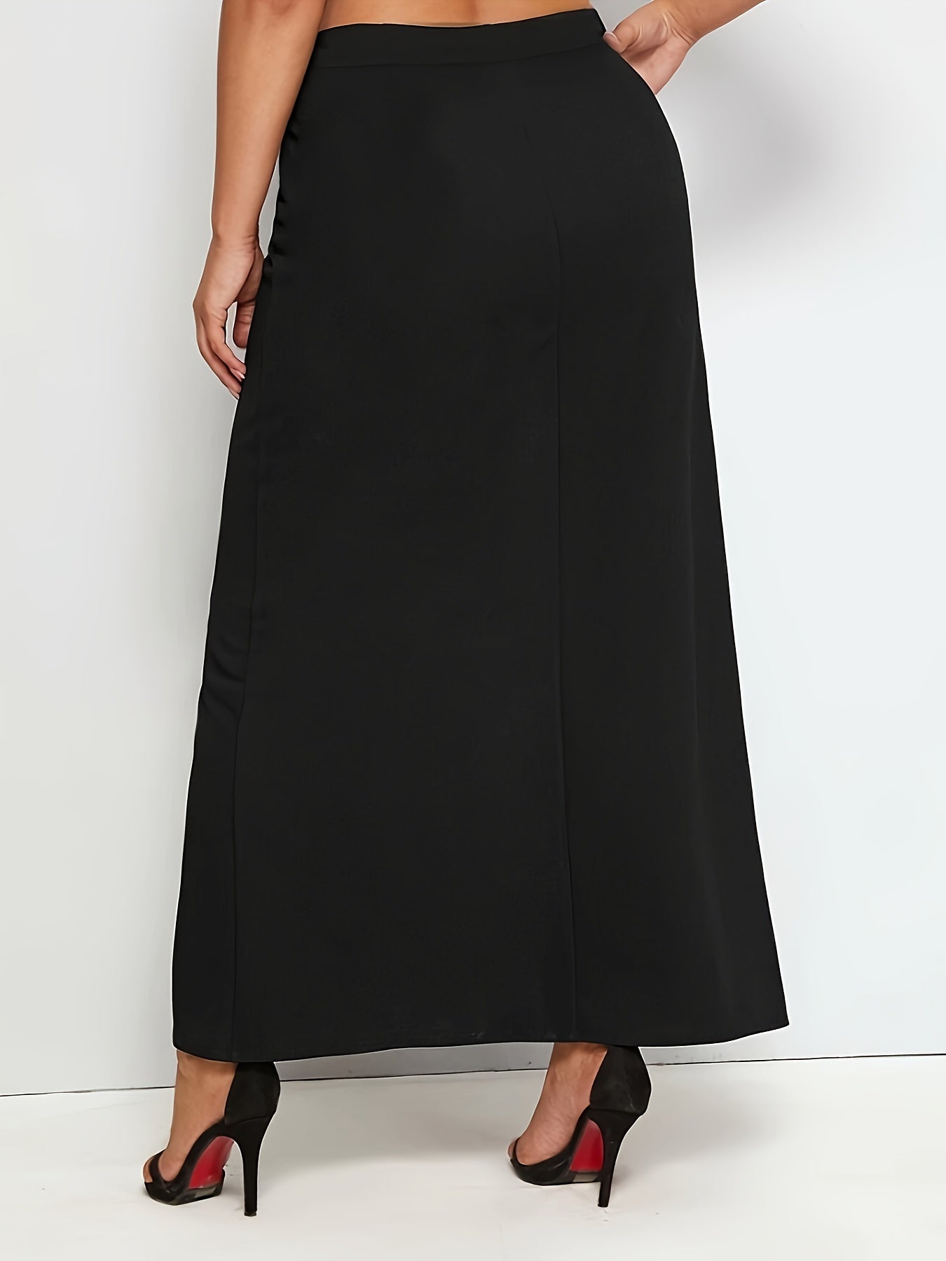 Plus Size Maxi Skirt High Waist A-Line Spring Summer Women's Clothing