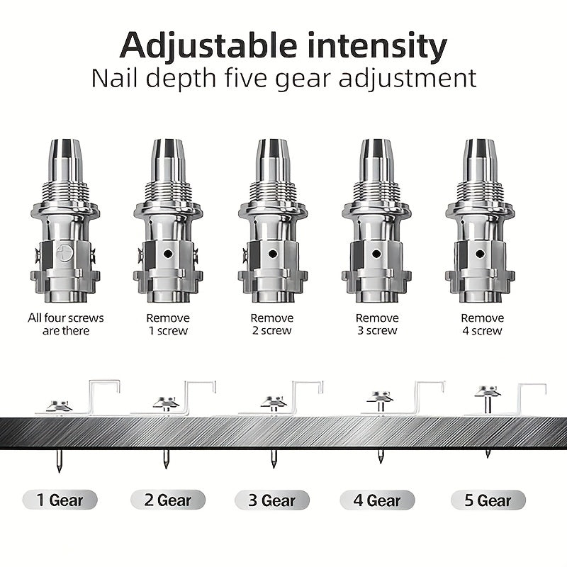 Mini Nail Gun Kit with 5-Speed Manual Operation for Wood and Brick Walls
