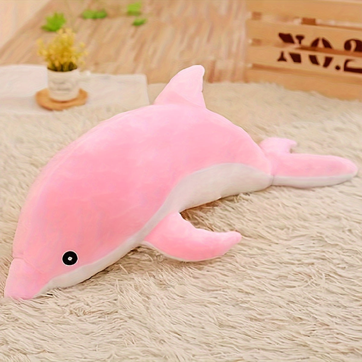 Dolphin Plush Toy for Medium Dogs Soft Durable Fabric Interactive Pet Toy
