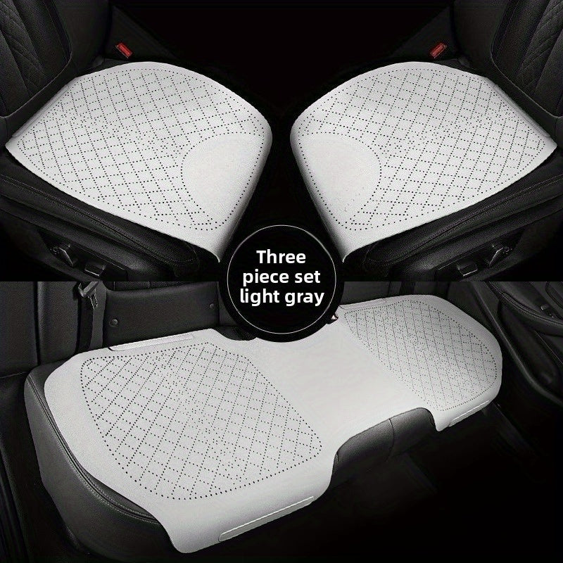Juego de cojines para asiento de coche rojo, transpirable, para todas las estaciones, 3 piezas
