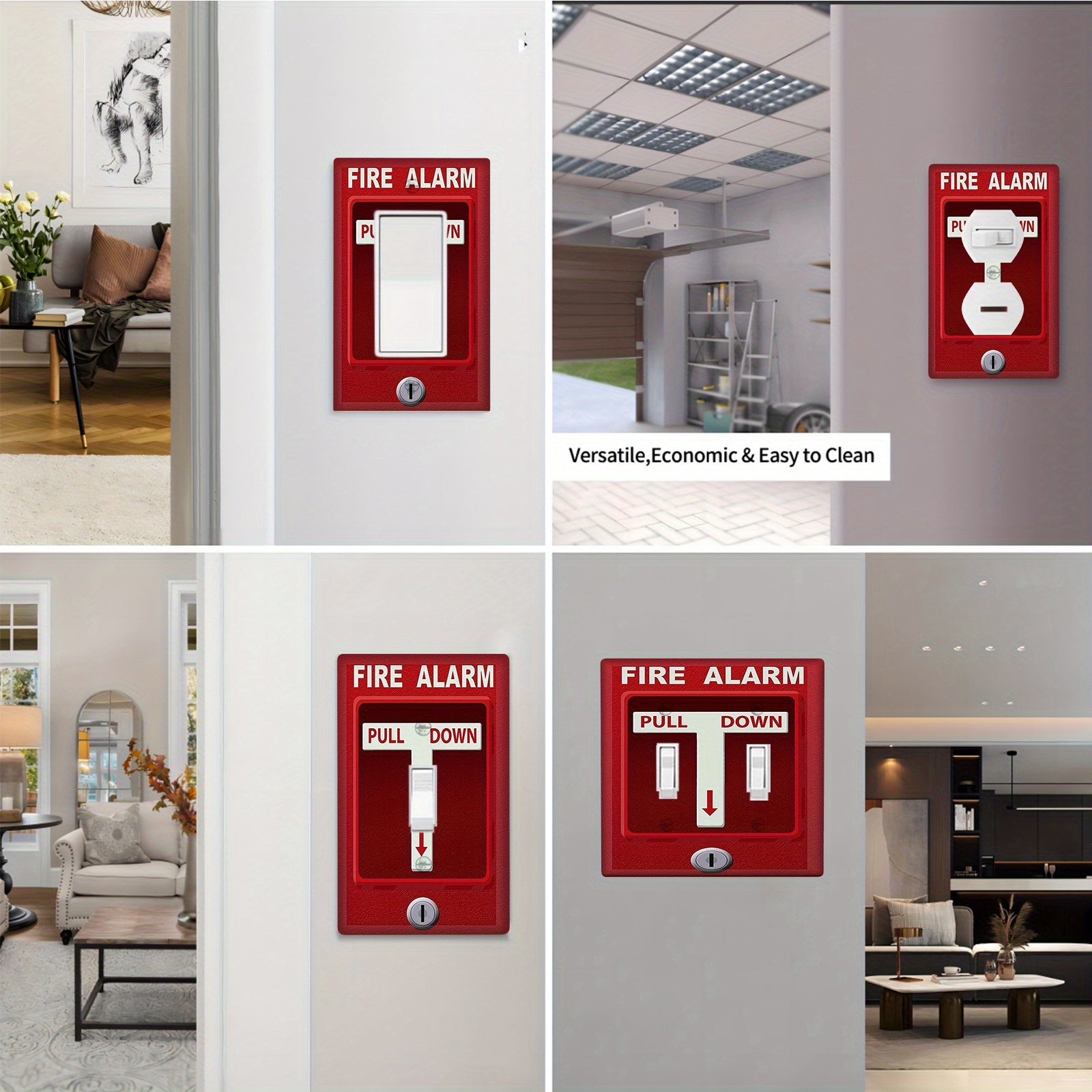 Decorative Wall Plate for Fire Alarm and Light with Easy Installation No Battery Needed for Bedroom Bathroom