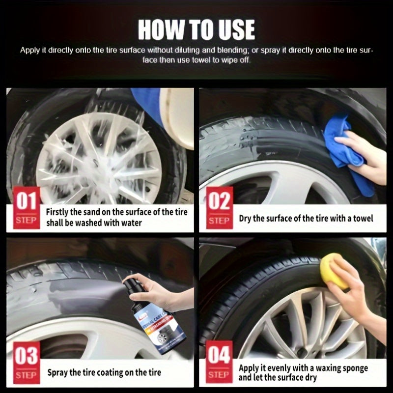 Воск для блеска шин 120 мл Защита от потемнения Улучшитель глянца для автомобильных и внедорожных шин