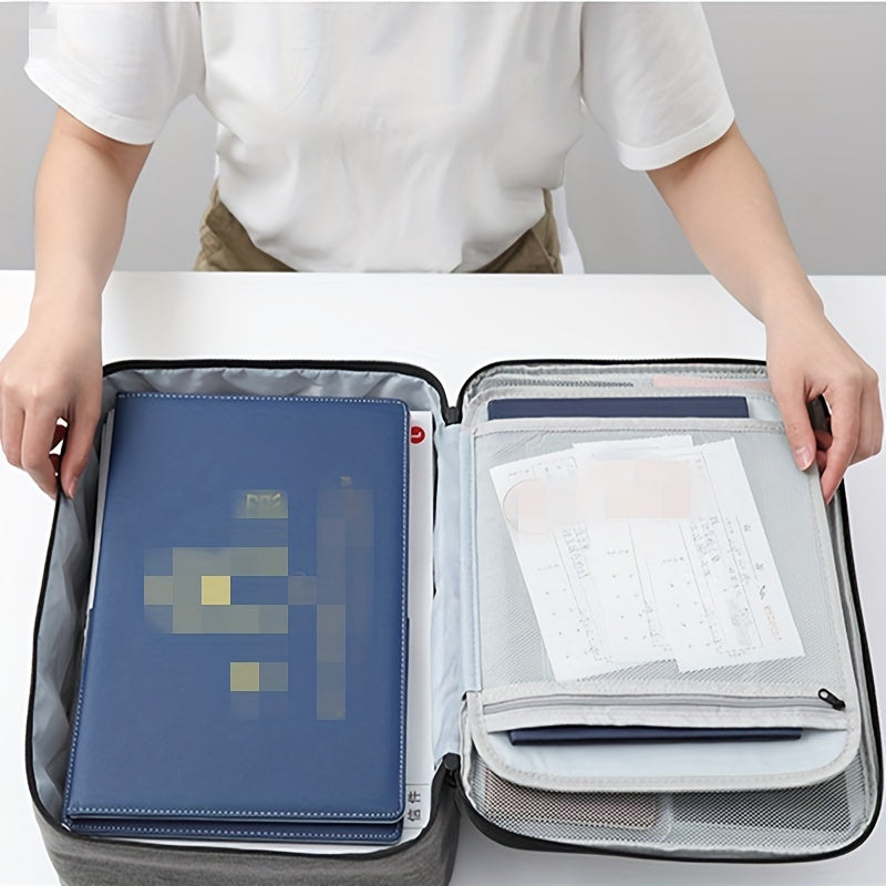 Polyester Document Organizer Bag with Large Capacity for Passports and Business Cards