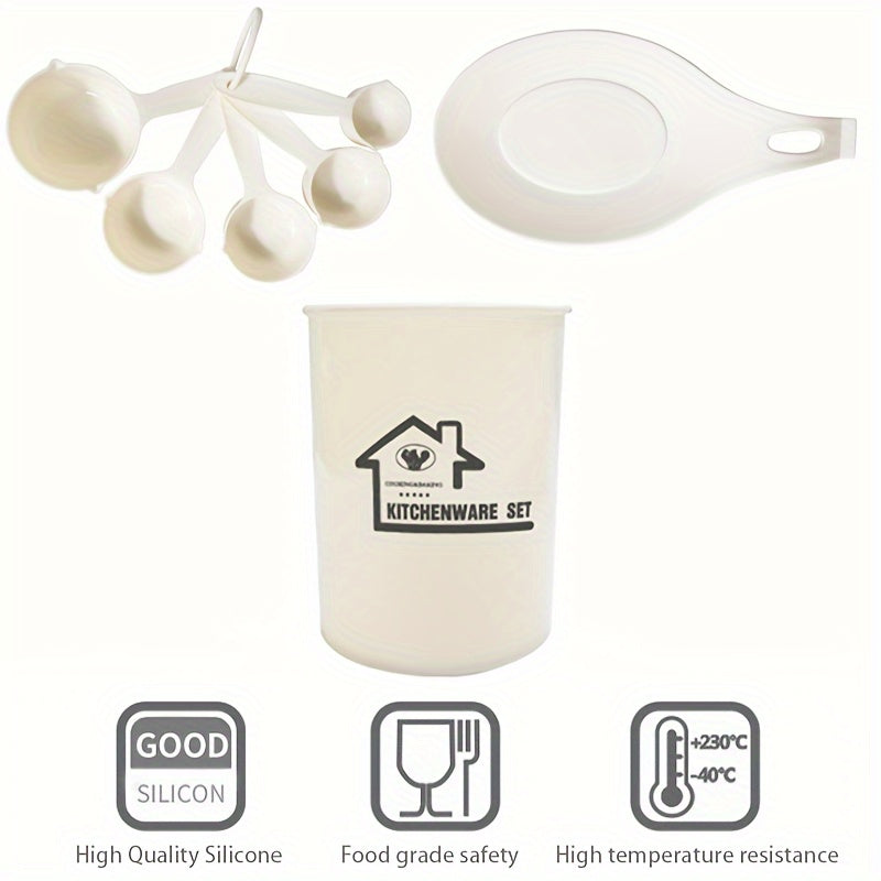 38-Piece Silicone Utensil Set with Wooden Handles Non-Stick Kitchen Gadgets