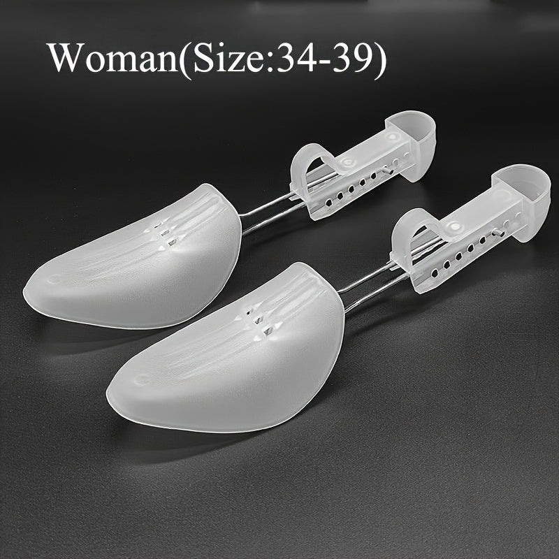 2 Pack Black Plastic Shoe Stretchers for Men and Women with Metal Hooks