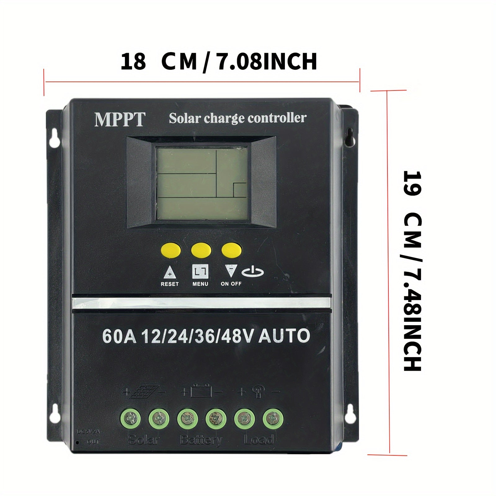 MPPT Solar Charge Controller 100A 80A 60A LCD Display Overcharge Protection for Lead Acid Lithium Batteries Black