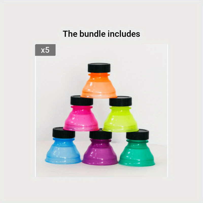 Tasodifiy Rangli Soda Saver Bottle Caps 3ta/6ta uchun, yopishtirish va shisha ustki va bankalar qopqog'ini himoya qilish uchun.