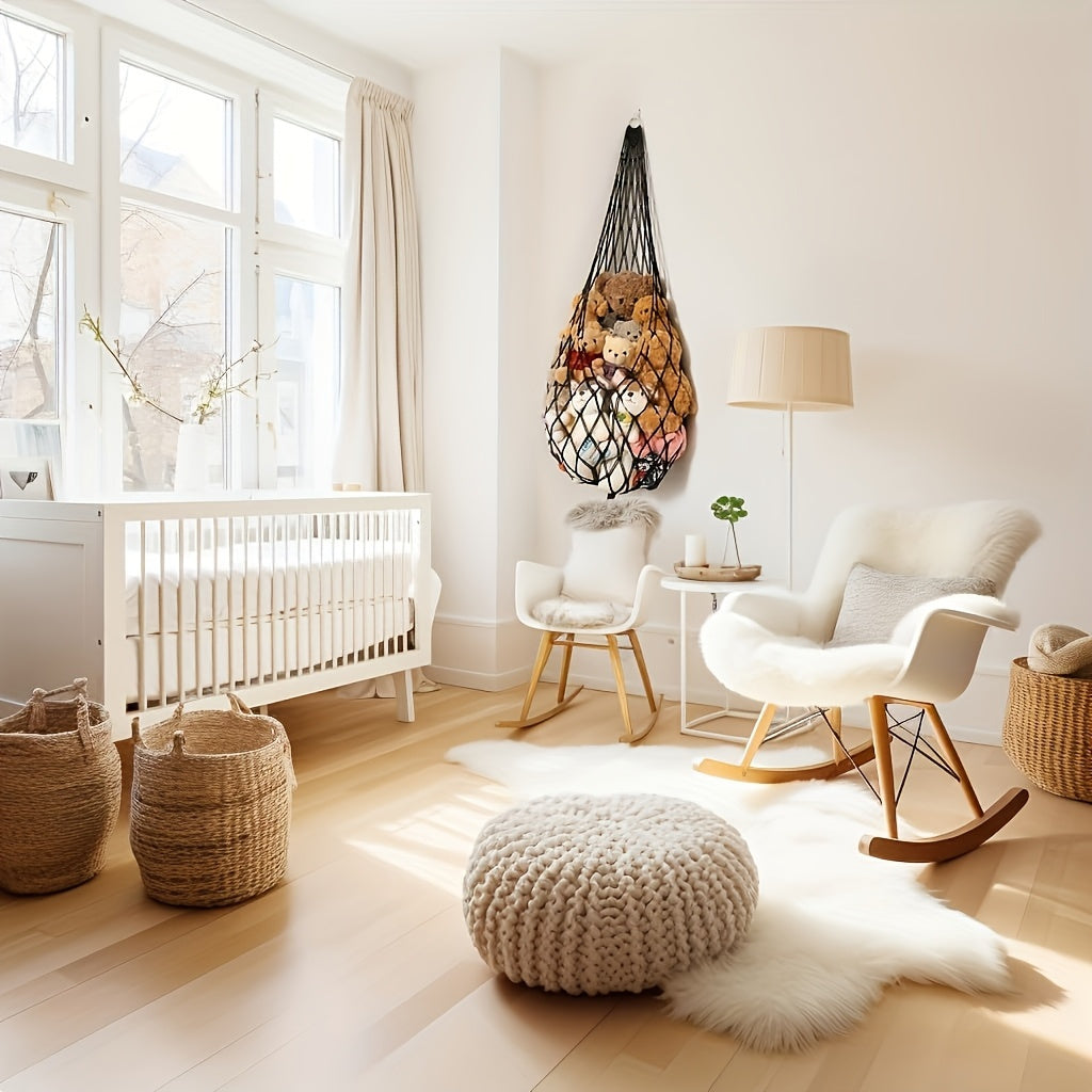 Bolalar xonasi uchun yumshoq o'yinchoq saqlash g'ildiragi, o'rnatish oson, bir nechta o'yinchoqlarni ushlab turadi.