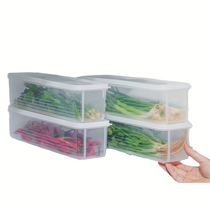 Contenedor de almacenamiento de verduras de plástico reutilizable Square con tapa abatible para hierbas frescas y verduras verdes