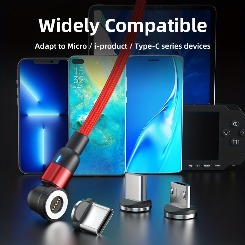 Universal Magnetic Charging Cable Fast Charging 3A Rotating Bending Data Cord