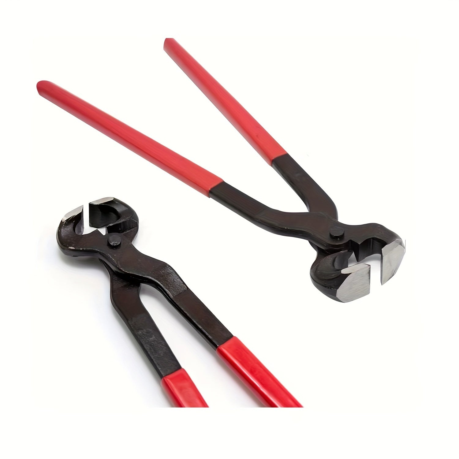 16-Inch Steel Horseshoe Trimming Pliers with Red Ergonomic Handle for Horse Hoof Grooming