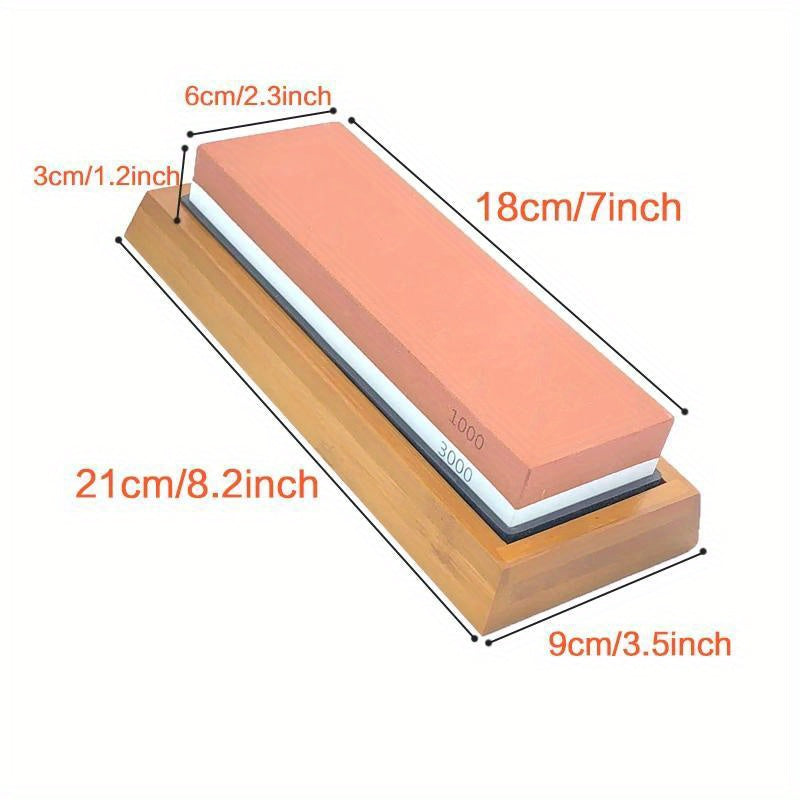 Ikki tomonlama qattiqlashtirish toshi, asos va burchak qoʻllanmasi bilan, pichoqni qattiqlashtiruvchi