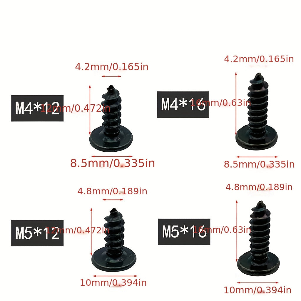 20 Pcs Motorcycle ATV Plastic Cover Metal Retainer Screws Clips M4 M5