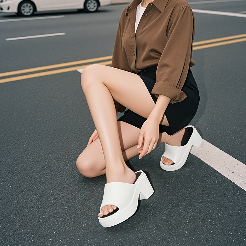 Women's Eva Platform Slide Sandals Open Toe Casual Beach Slippers