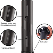 Cordless Electric Wine Opener Set with Vacuum Stopper and Foil Cutter