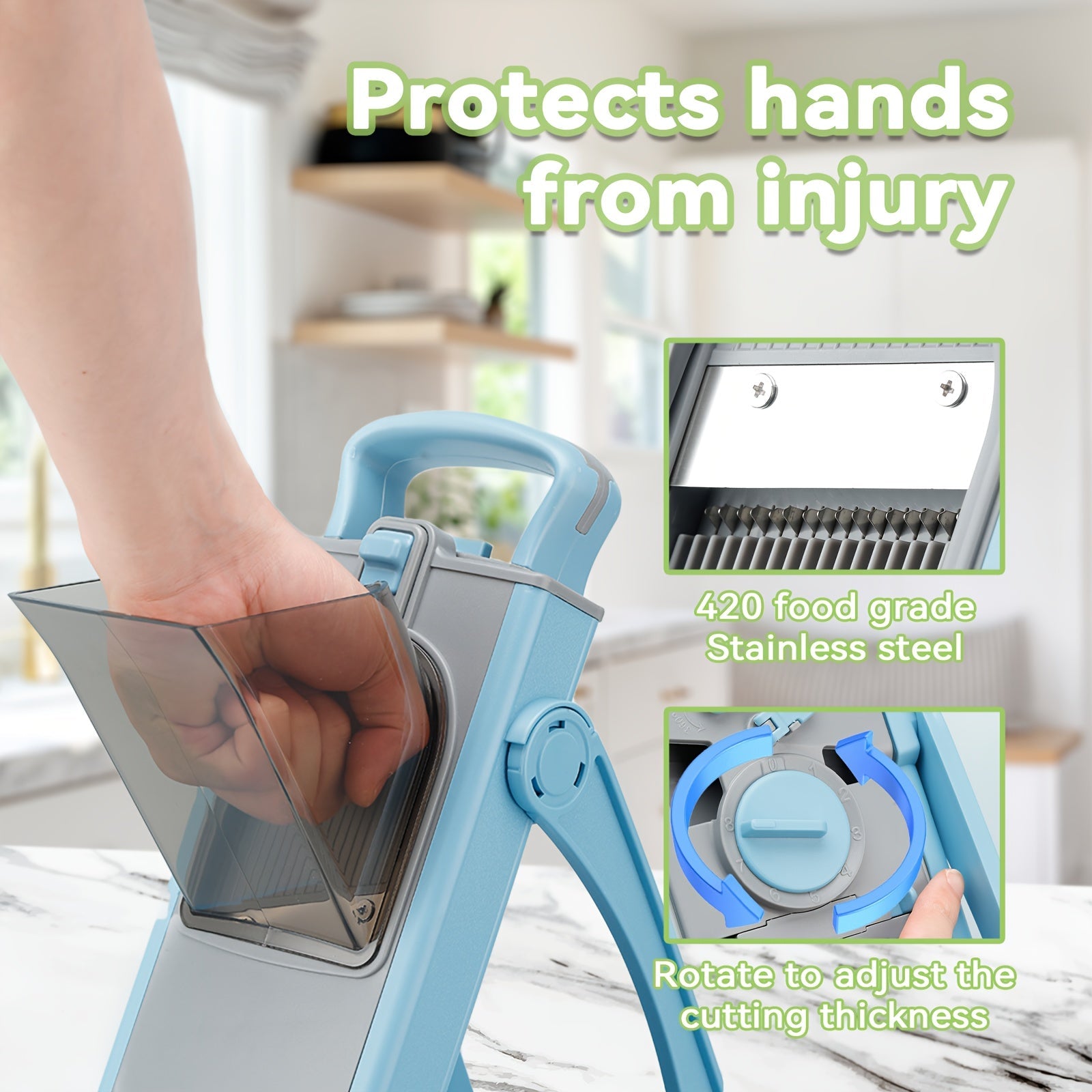 Vegetable Chopper Manual Slicer with Detachable Container for Fruits and Vegetables