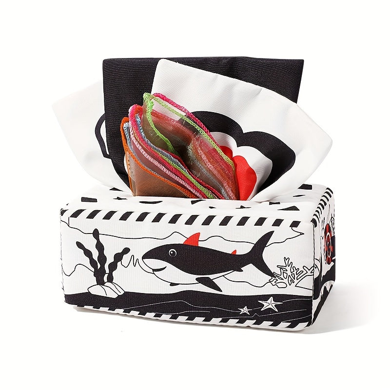 Kids' Toy Paper Towel Napkin Box with Paper Toy for Fine Motor Skills and Sensory Play