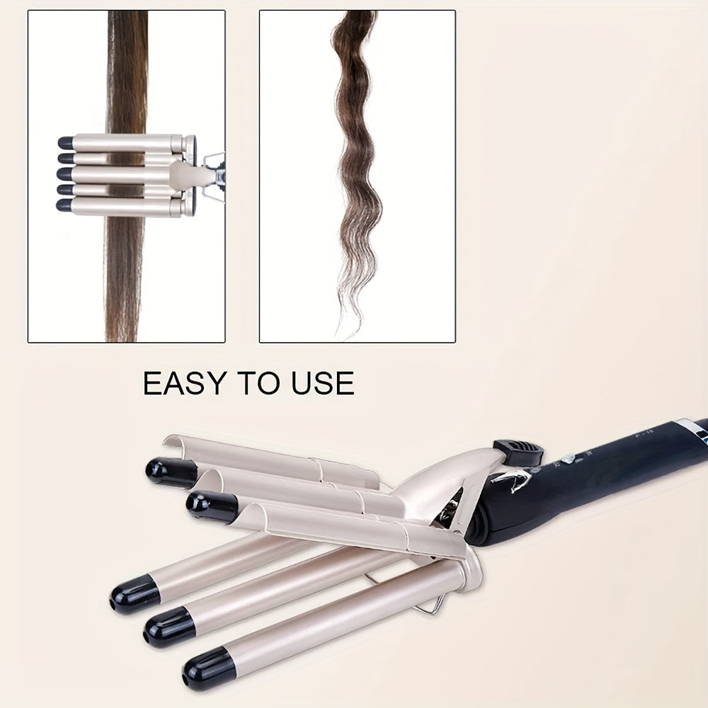Ceramic Curling Iron with 5 Interchangeable Tubes for Waves and Curls