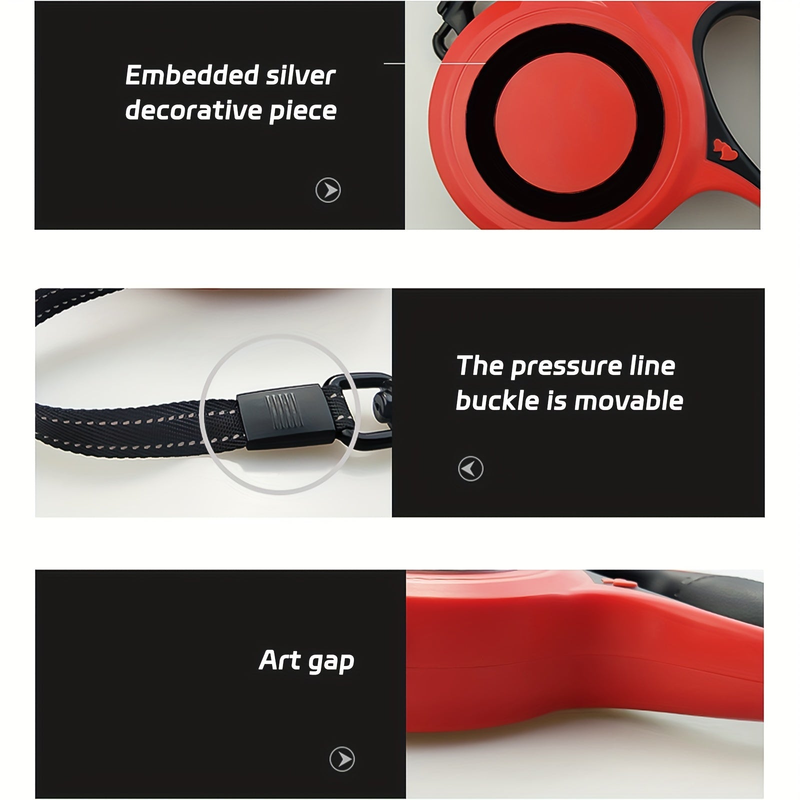 Adjustable 7.92m Dog Leash with Reflective Strap Made of ABS Material for All Breeds