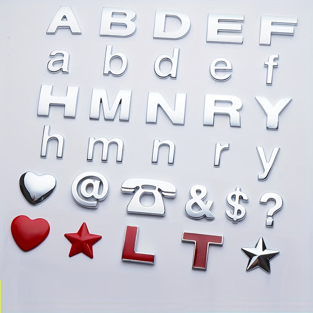 Car 3D Letter Car Stickers Metal Car Body Word Mark Silver Tail Mark