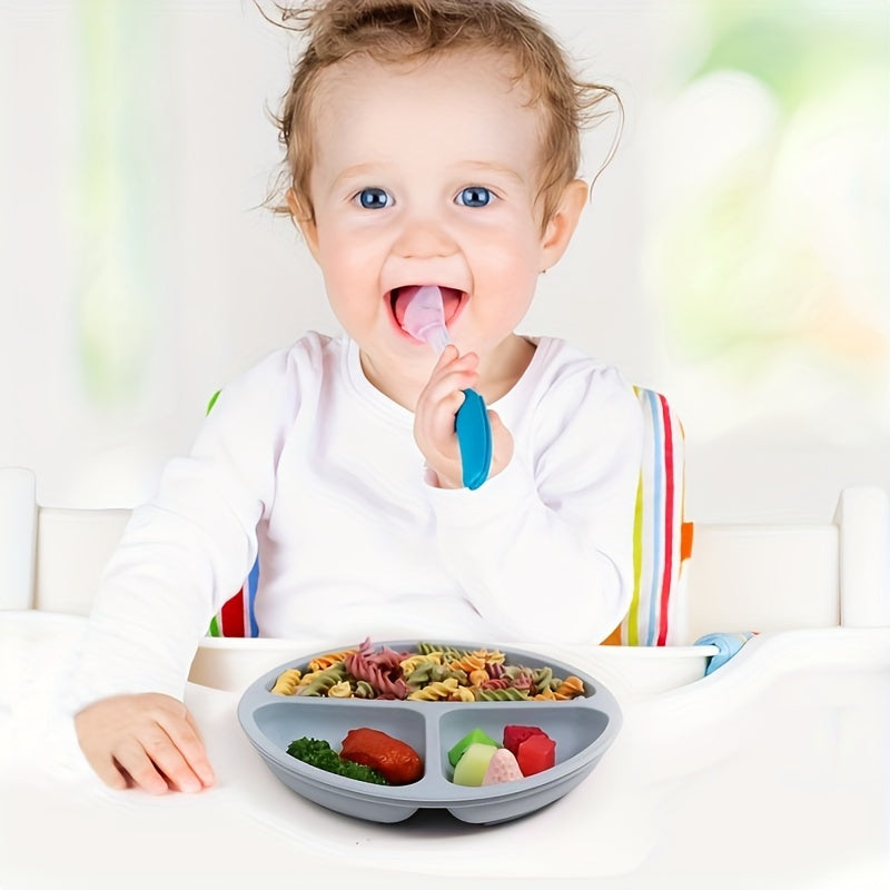 Divisor de plato de silicona con ventosa para niños que aprenden a comer de forma independiente