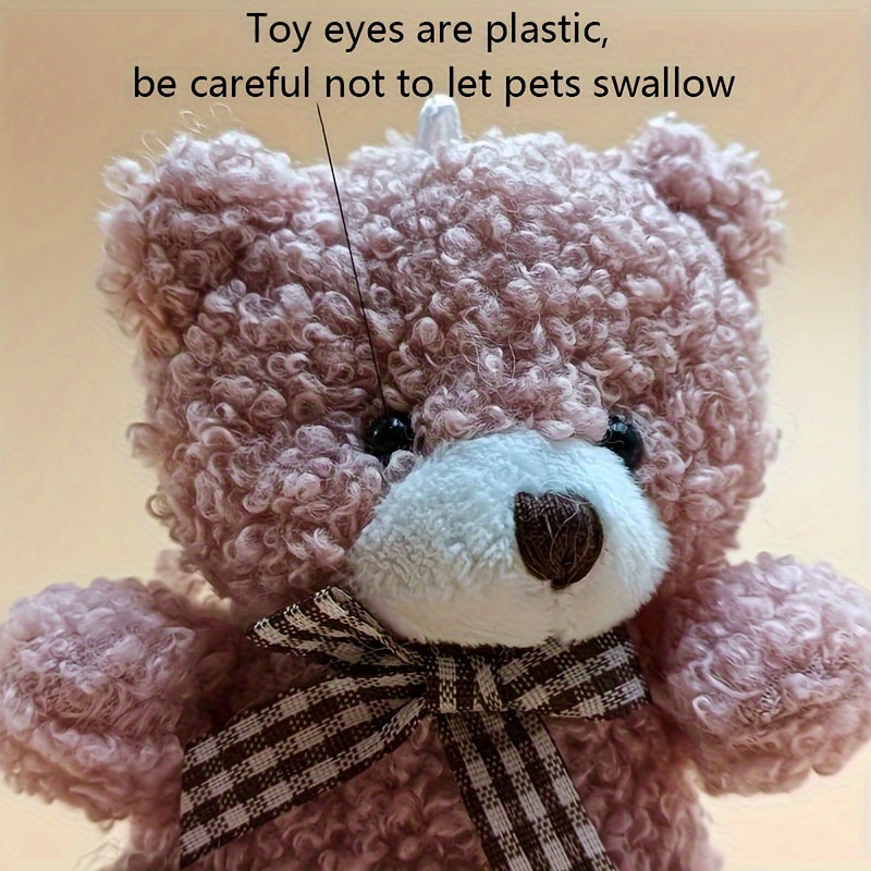 Medium Breed Plush Cartoon Bear Toy for Pets Fabric Stuffed Animal Random Color