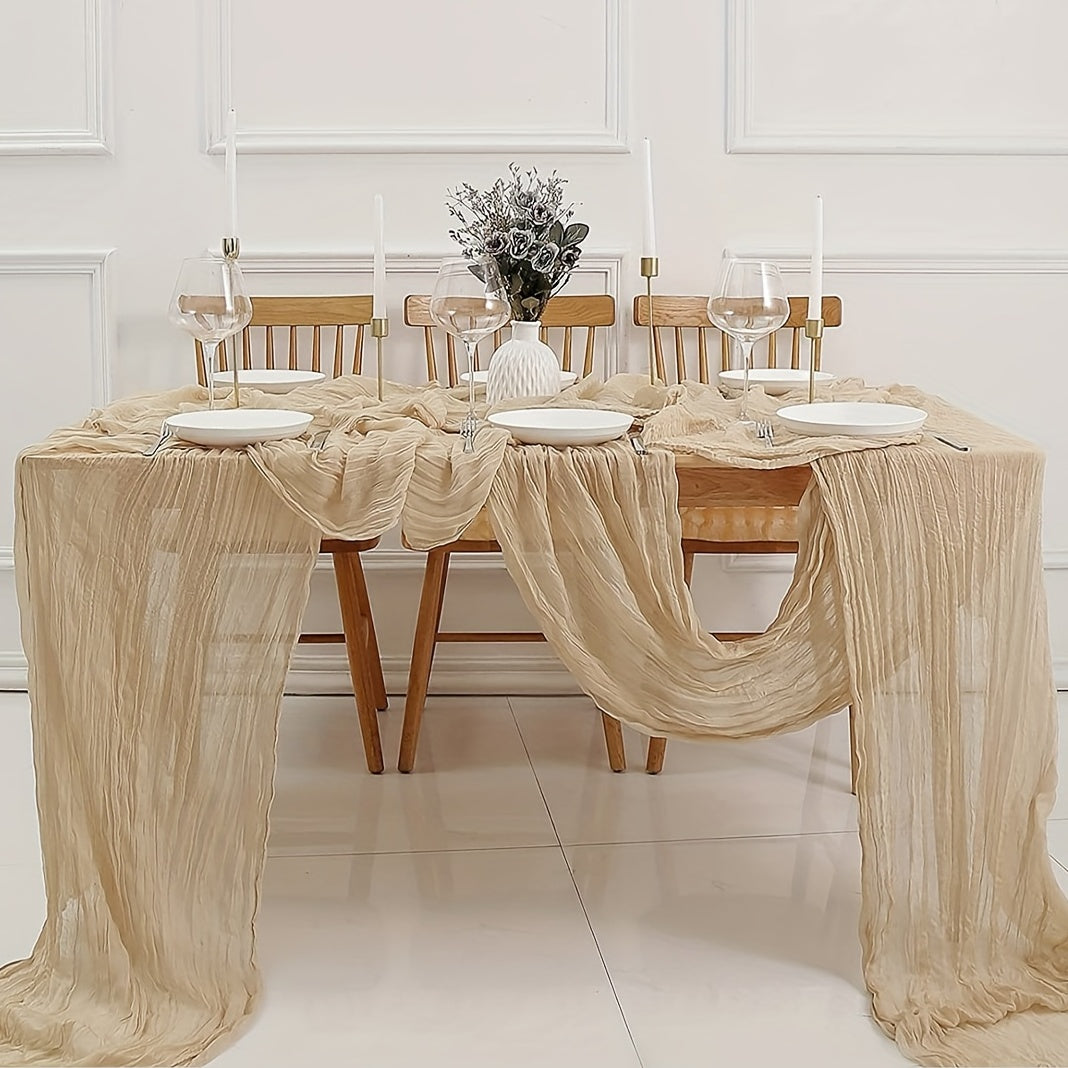 Boho Cheesecloth Table Runner Romantic Style for Weddings Showers Holidays Birthdays Dining Room Decor