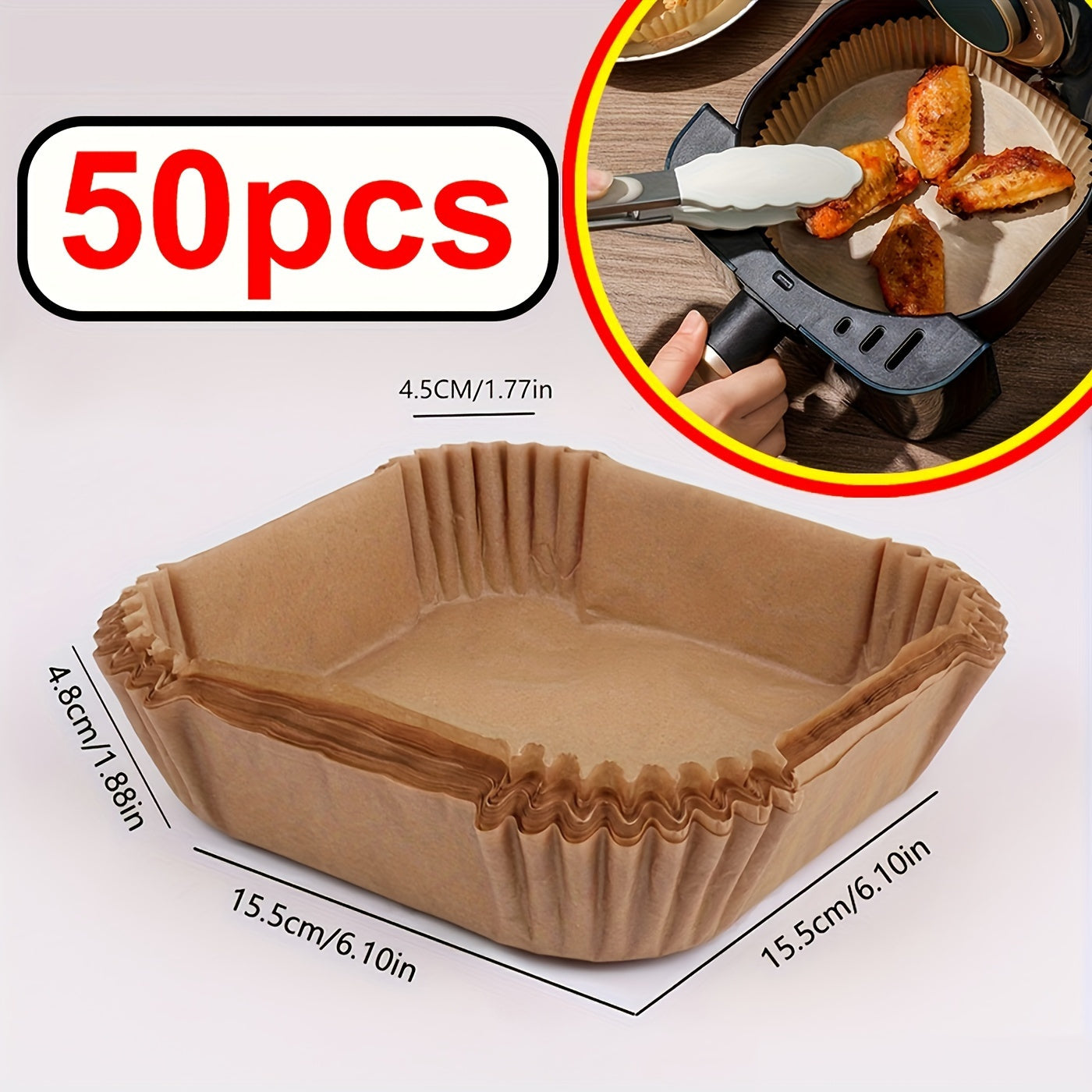 Non-Stick Disposable Paper Pads for Air Fryers Oven Microwave Square Baking