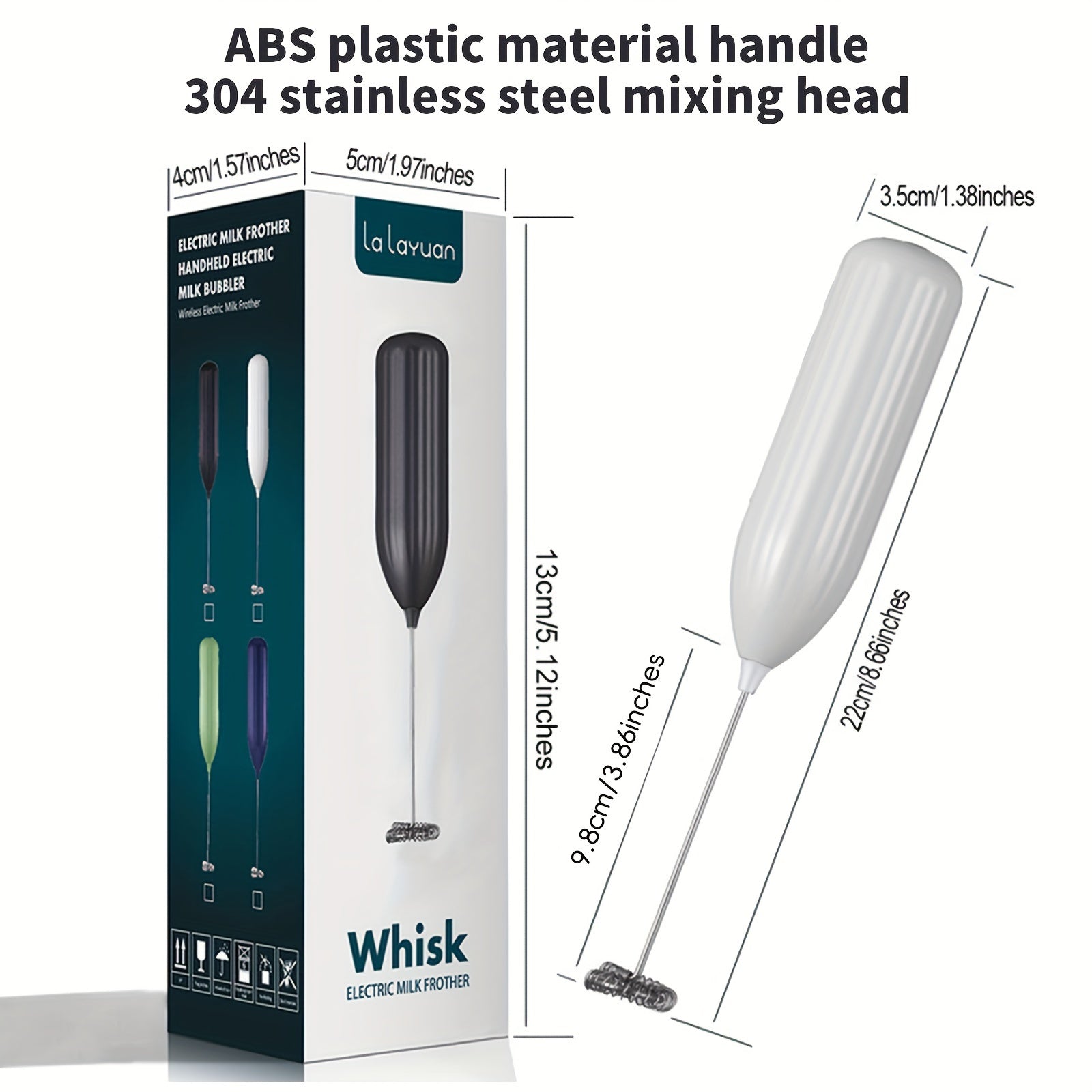 Electric Milk Frother Handheld Mini Drink Mixer for Coffee Cappuccino Frappe Chocolate