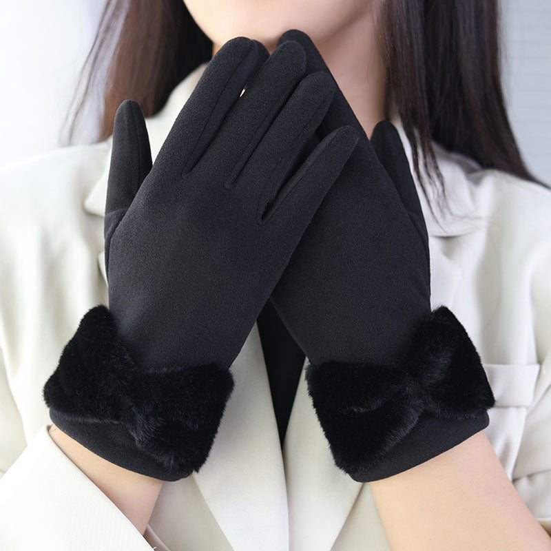 Women's Winter Gloves Warm Windproof Touchscreen Leather Gloves