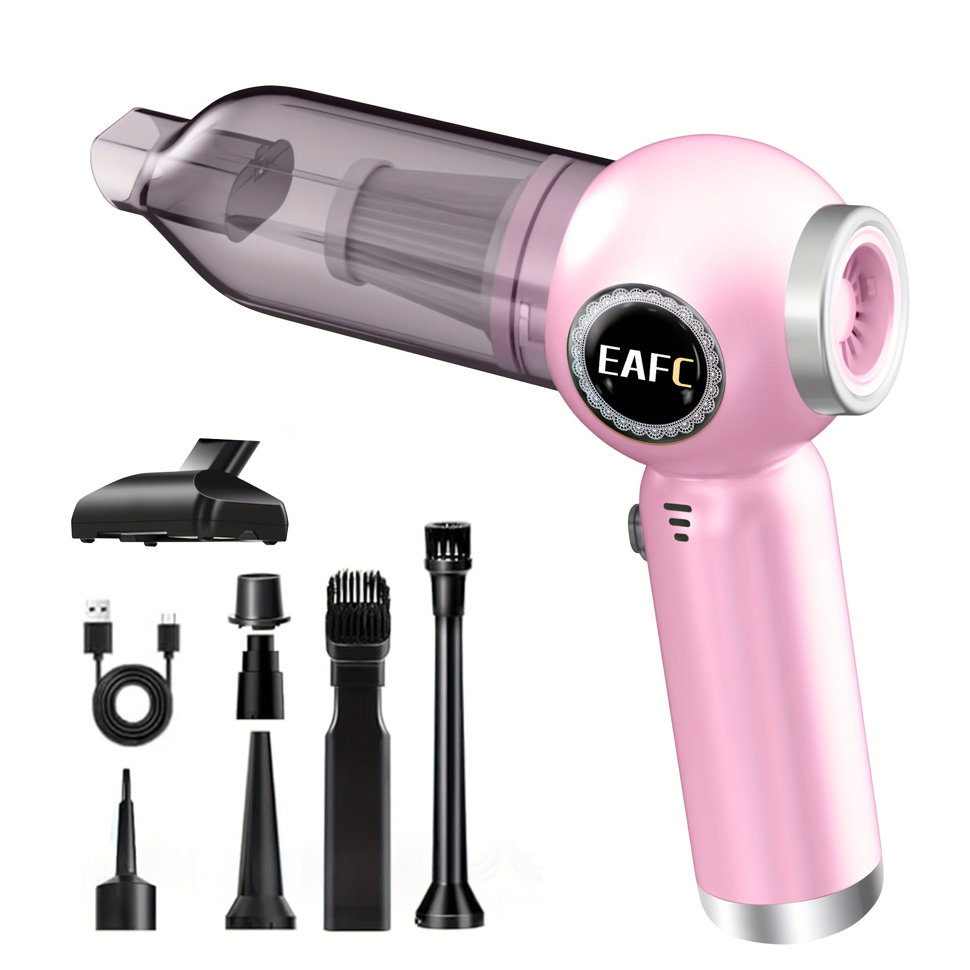 Высокоскоростной портативный автомобильный пылесос с LED-индикатором и мощным всасыванием