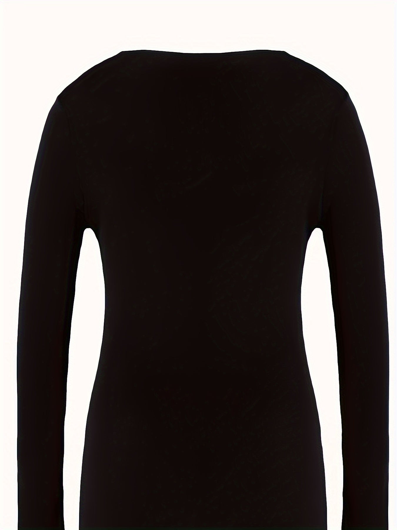 Women's Long Sleeve Crew Neck Top Solid Color Fall Winter Polyester Elastane Stretch Fabric