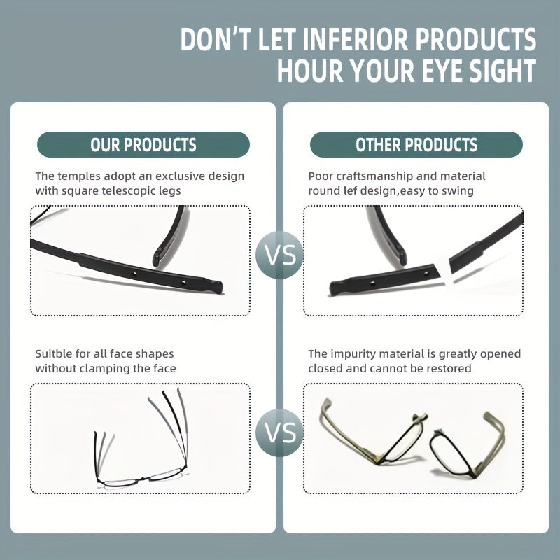 Purple Folding Reading Glasses with Blue Light Blocking and Magnification