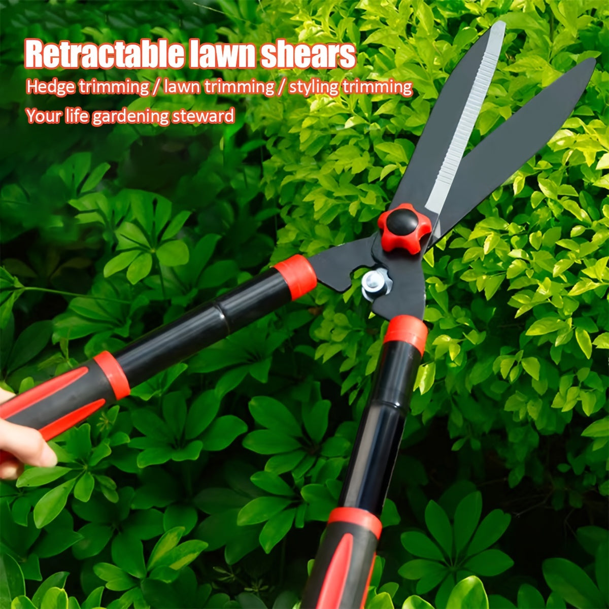 Tijeras de poda para jardín con mango retráctil de goma, hojas de acero de alto carbono para jardín, flores, árboles frutales