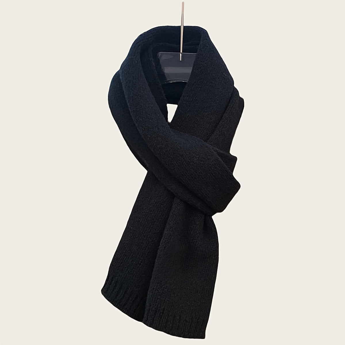 Solid Color Thick Knit Scarf for Fall Winter Warmth and Style