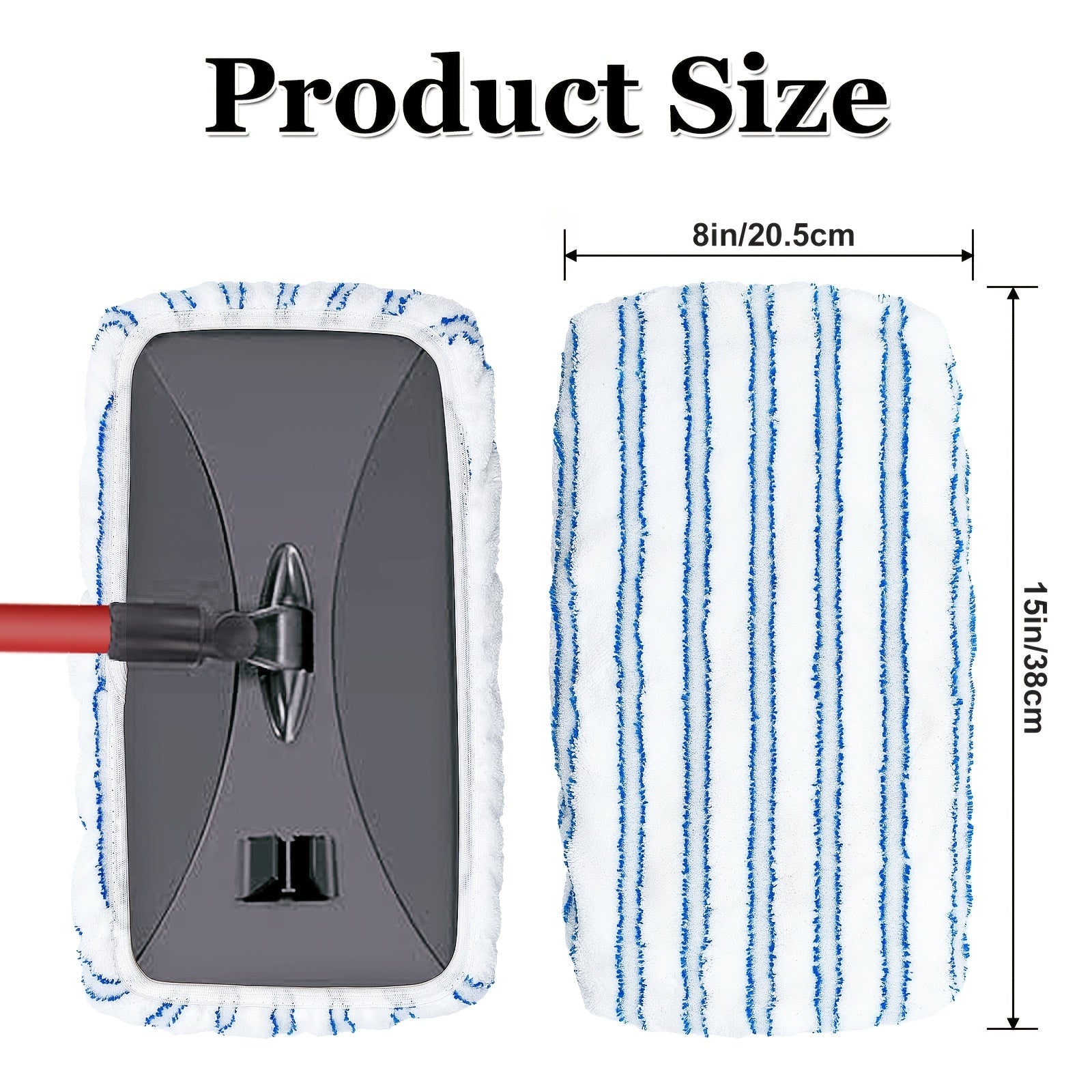 Microfiber Flat Mop Replacement Pad 15x8 for Dry Wet Floor Cleaning