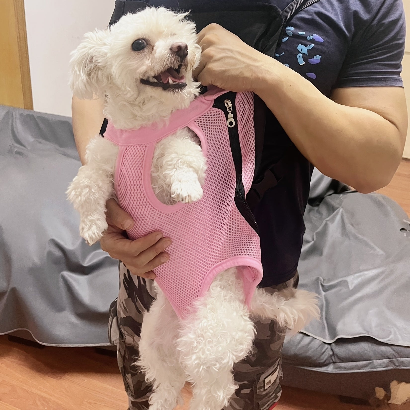 Pet Backpack for Small Dogs and Cats Breathable Mesh Zipper Carrier with Comfort Straps