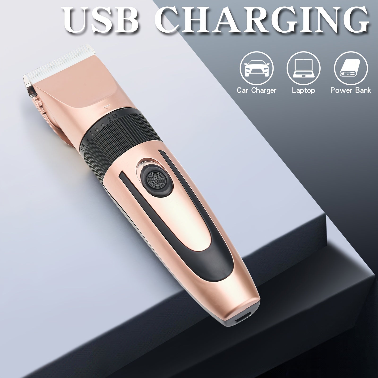 Rechargeable cordless men's haircut kit for home or salon use portable clippers