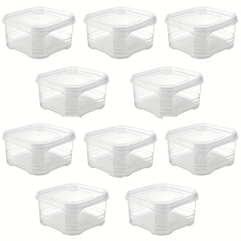 5 Pcs Food Grade Plastic Storage Containers for Fridge, Stackable, Sealed Preservation