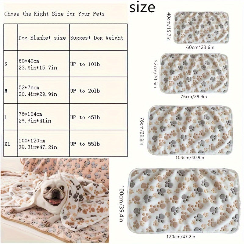 Coral Fleece Pet Blanket for Dogs and Cats Warm Snuggle Bed Cover